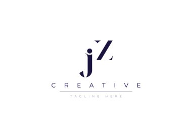 JZ abstract  minimalist letters Logo Monogram. It is a minimalist logo, this logo is made by combining two letters