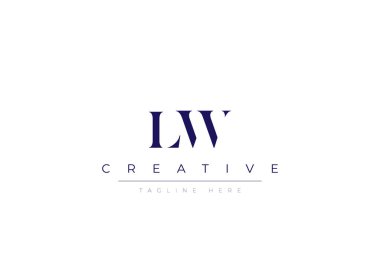 LW abstract  minimalist letters Logo Monogram. It is a minimalist logo, this logo is made by combining two letters clipart