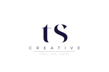 TS abstract  minimalist letters Logo Monogram. It is a minimalist logo, this logo is made by combining two letters clipart