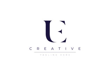 UE abstract  minimalist letters Logo Monogram. It is a minimalist logo, this logo is made by combining two letters clipart