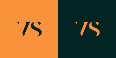 Soyut minimalist harflere karşı logo monogramı. Bu minimalist bir logo, bu logo iki harfi birleştirerek yapılır.