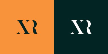 XR soyut minimalist harfler logo monogramı. Bu minimalist bir logo, bu logo iki harfi birleştirerek yapılır.