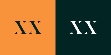 XX soyut minimalist harfler logo monogramı. Bu minimalist bir logo, bu logo iki harfi birleştirerek yapılır.