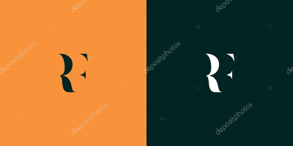 RF abstract  minimalist letters Logo Monogram. It is a minimalist logo, this logo is made by combining two letters