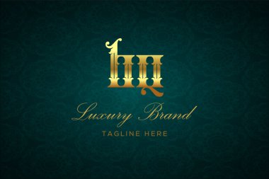 Barbekü luxury logosu dezenfekte edildi. Lüks harfli bir logo. Bu logo iki harfin birleşimiyle yapılmış.