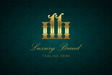 DH LUXURY LETTER LOGO DESIGN. It is a luxury letter monogram logo, this logo is made by combining two letters