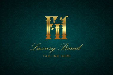 FD LUXURY LETTER LOGO DESIGN. It is a luxury letter monogram logo, this logo is made by combining two letters clipart