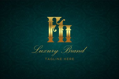 FH LUXURY LÜTFİ Logo DESİGN. Lüks harfli bir logo. Bu logo iki harfin birleşimiyle yapılmış.