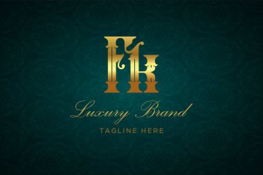 FK LUXURY LUTTER Logosu DESIGN. Lüks harfli bir logo. Bu logo iki harfin birleşimiyle yapılmış.