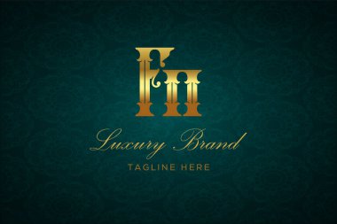 FN LUXURY LETTER LOGO DESIGN. It is a luxury letter monogram logo, this logo is made by combining two letters clipart