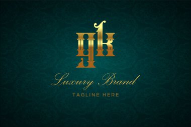 GK LUXURY LUTTER Logosu DESIGN. Lüks harfli bir logo. Bu logo iki harfin birleşimiyle yapılmış.