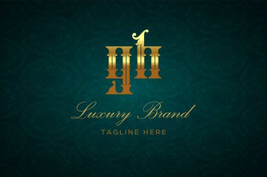 GH LUXURY LETTER LOGO DESIGN. It is a luxury letter monogram logo, this logo is made by combining two letters clipart