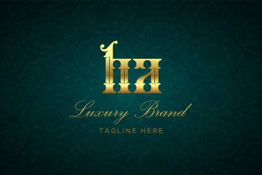 HA LUXURY LÜTFEN Logo DESİGN. Lüks harfli bir logo. Bu logo iki harfin birleşimiyle yapılmış.
