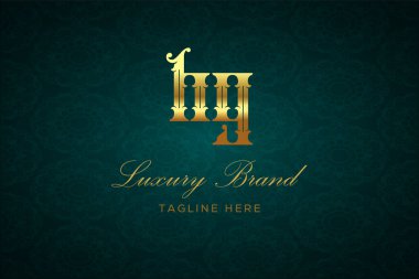 HG LUXURY LETTER LOGO DESIGN. It is a luxury letter monogram logo, this logo is made by combining two letters clipart