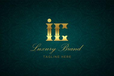 IC Luxury Logosu DESIGN. Lüks harfli bir logo. Bu logo iki harfin birleşimiyle yapılmış.