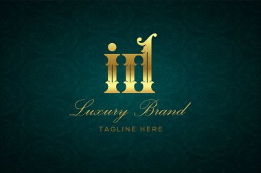 Luxury Letter 'ın logosunu tanımla. Lüks harfli bir logo. Bu logo iki harfin birleşimiyle yapılmış.