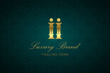 Luxury 'nin Logosu' nu kontrol et. Lüks harfli bir logo. Bu logo iki harfin birleşimiyle yapılmış.