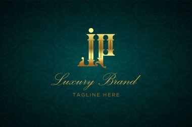JP LUXURY LUTTER Logo DESIGN. Lüks harfli bir logo. Bu logo iki harfin birleşimiyle yapılmış.