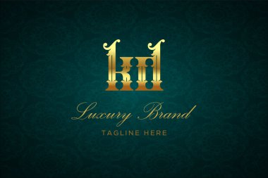 KD LUXURY LETTER LOGO DESIGN. It is a luxury letter monogram logo, this logo is made by combining two letters clipart