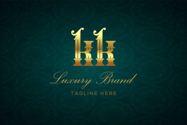 KK LUXURY LETTER LOGO DESIGN. It is a luxury letter monogram logo, this logo is made by combining two letters