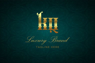 KQ LUXURY LUTTER Logo DESIGN. Lüks harfli bir logo. Bu logo iki harfin birleşimiyle yapılmış.