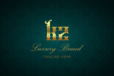 KZ LUXURY LUTTER Logo DESIGN. Lüks harfli bir logo. Bu logo iki harfin birleşimiyle yapılmış.