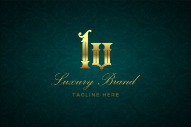 LV LUXURY LETTER LOGO DESIGN. It is a luxury letter monogram logo, this logo is made by combining two letters clipart