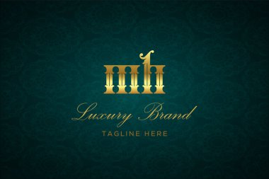 MH LUXURY LUTTER Logosu DESIGN. Lüks harfli bir logo. Bu logo iki harfin birleşimiyle yapılmış.