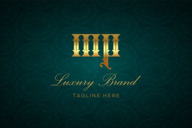 MP LUXURY LETTER LOGO DESIGN. It is a luxury letter monogram logo, this logo is made by combining two letters clipart