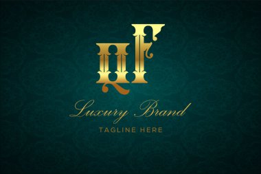 QF LUXURY LUTTER Logo DESIGN. Lüks harfli bir logo. Bu logo iki harfin birleşimiyle yapılmış.