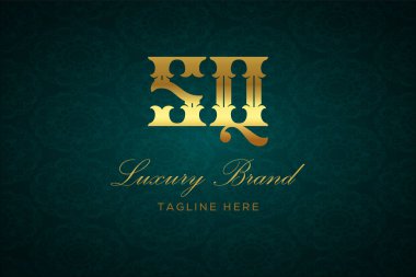 SQ Luxury Harfleri Logosu. Lüks harfli bir logo. Bu logo iki harfin birleşimiyle yapılmış.