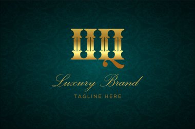 UQ Luxury Harfleri Logosu. Lüks harfli bir logo. Bu logo iki harfin birleşimiyle yapılmış.