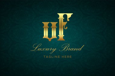 VF Luxury Harfleri Logosu. Lüks harfli bir logo. Bu logo iki harfin birleşimiyle yapılmış.
