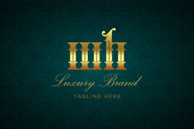 WH LUXURY LUTTER Logosu DESIGN. Lüks harfli bir logo. Bu logo iki harfin birleşimiyle yapılmış.