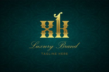 XK LUXURY LUXY Logo DESIGN. Lüks harfli bir logo. Bu logo iki harfin birleşimiyle yapılmış.