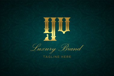 YV LUXURY LUTTER Logo DESIGN. Lüks harfli bir logo. Bu logo iki harfin birleşimiyle yapılmış.