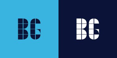 Fayans şekilli BG logo tasarımı. Ticari veya marka için uygun minimalist ve modern vektör illüstrasyon tasarımı