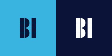 Fayans şekilli BL logo tasarımı. Ticari veya marka için uygun minimalist ve modern vektör illüstrasyon tasarımı