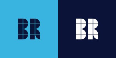 Fayans şekilli BR logo tasarımı. Ticari veya marka için uygun minimalist ve modern vektör illüstrasyon tasarımı