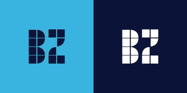 Fayans şekilli BZ logo tasarımı. Ticari veya marka için uygun minimalist ve modern vektör illüstrasyon tasarımı