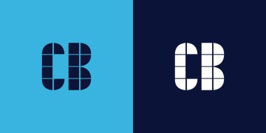 Fayans şekilli CB logo tasarımı. Ticari veya marka için uygun minimalist ve modern vektör illüstrasyon tasarımı