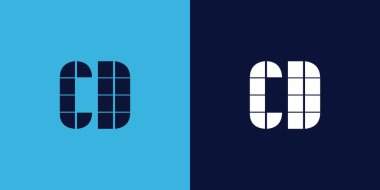 Fayans şekilli CD logo tasarımı. Ticari veya marka için uygun minimalist ve modern vektör illüstrasyon tasarımı