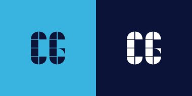 Fayans şekilli CG logo tasarımı. Ticari veya marka için uygun minimalist ve modern vektör illüstrasyon tasarımı