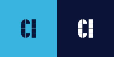 Fayans şekilli CL logo tasarımı. Ticari veya marka için uygun minimalist ve modern vektör illüstrasyon tasarımı