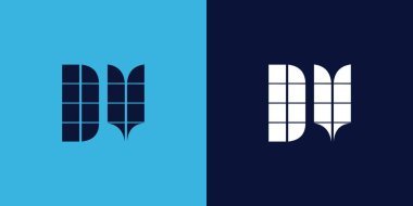 Seramik şekilli DV logo tasarımı. Ticari veya marka için uygun minimalist ve modern vektör illüstrasyon tasarımı