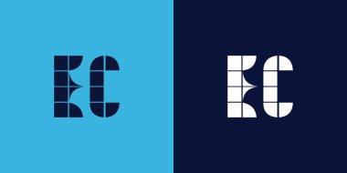 Fayans şekilli AK logo tasarımı. Ticari veya marka için uygun minimalist ve modern vektör illüstrasyon tasarımı