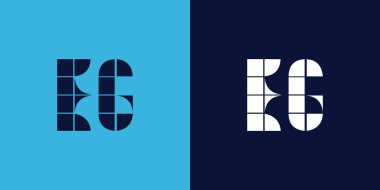 Fayans şekilli EG logo tasarımı. Ticari veya marka için uygun minimalist ve modern vektör illüstrasyon tasarımı