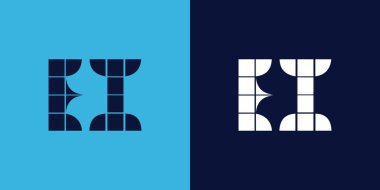 Fayans şekilli el logosu tasarımı. Ticari veya marka için uygun minimalist ve modern vektör illüstrasyon tasarımı