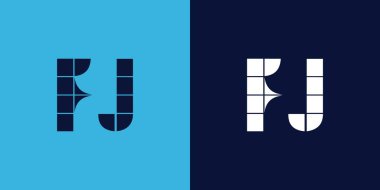 FJ karo şekilli logo tasarımı. Ticari veya marka için uygun minimalist ve modern vektör illüstrasyon tasarımı