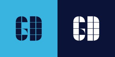 Fayans şekilli GD logo tasarımı. Ticari veya marka için uygun minimalist ve modern vektör illüstrasyon tasarımı